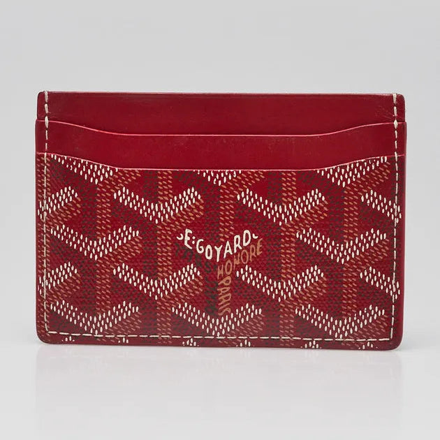 Goyard card holder red