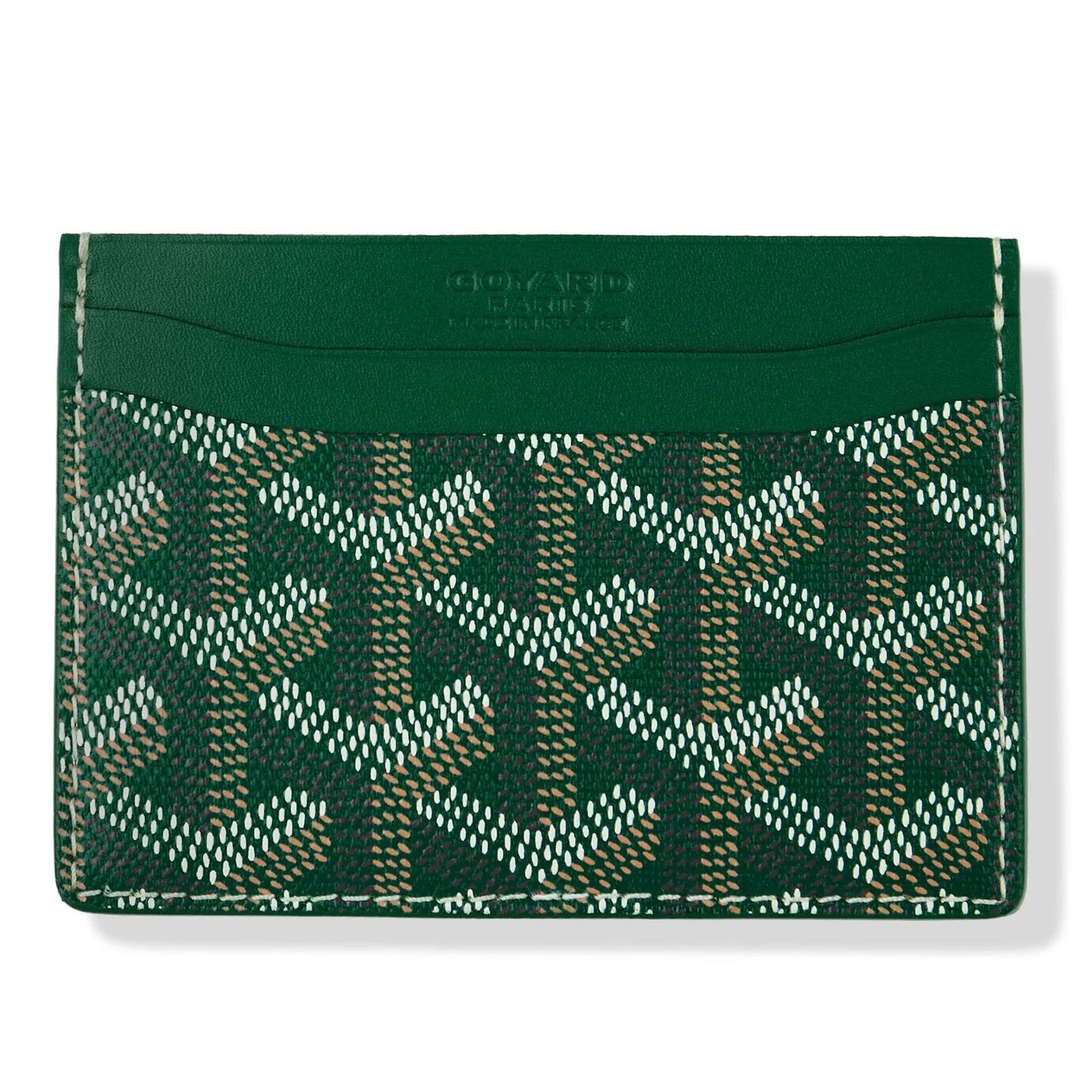 Goyard card holder green
